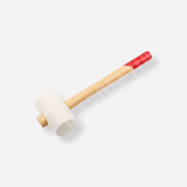 картинка Киянка резиновая с деревянной ручкой белая 680 гр 